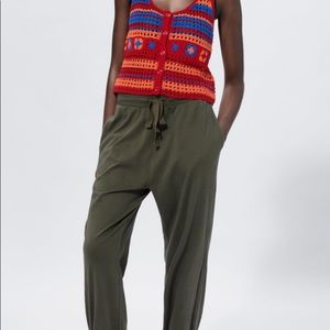 Zara New High-waisted jogger pants with elastic waistband and adjustable